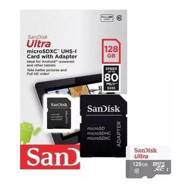 Imagem de Cartão Micro Sd 128gb Classe 10 Original Sandisk Ultra