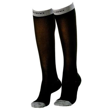 Imagem de Meia de Viagem Sigvaris Traveno Unissex Panturrilha Ponteira Fechada Preta