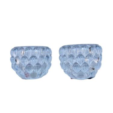 Imagem de Decoração sala quarto dupla castiçal porta vela vidro bolha