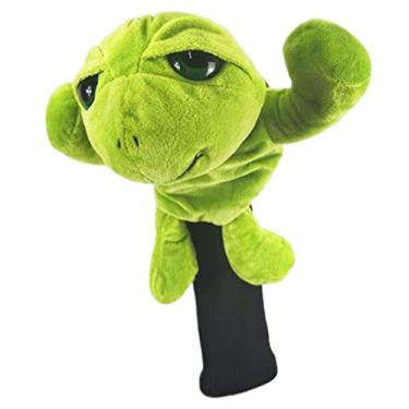 Imagem de Newmind Capa de cabeça de taco de golfe nº 1 de pelúcia para taco de golfe com mangas para transporte, acessórios de equipamento para brindes de golfista - tartaruga
