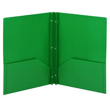 Imagem de Pasta com duas divisórias Smead Poly 87732, tamanho carta, verde, pacote com 3