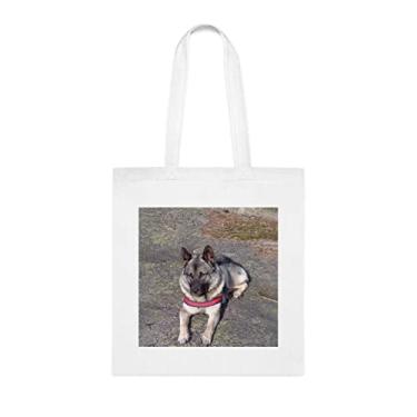 Imagem de Sacola para cães Elkhound norueguês, presente para cachorro Elkhound norueguês, aniversário de cachorro Elkhound norueguês bolsa reutilizável para cães