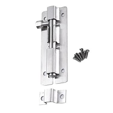 Imagem de Trava de porta de aço deslizante quadrada parafuso de trava trava ferrolho portão de grampo trava de segurança para casa, banheiro, ar livre, garagem