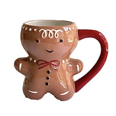 Imagem de Caneca de homem de gengibre, desenho animado, copo de cerâmica fofo para chá, café, presentes divertidos para familiares e amigos
