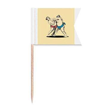 Imagem de Bandeiras de palito de dente tradicionais japonesas Fighting com marcação de rotulagem para bolo de festa, prato de queijo