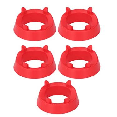 Imagem de Suporte de Bola de Plástico Suporte de Bola Redondo Durável Bela Decoração de Basquete de Rúgbi (Vermelho)