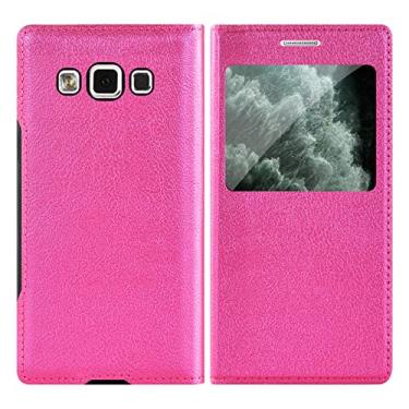 Imagem de Flip Cover Leather Window Phone Case Para Samsung Galaxy J7 2017 J5 Pro J3 J2 2015 J1 2016 Grand Core Prime J4 J6 Plus J8 2018, Rosa Vermelha, Para J7 2015
