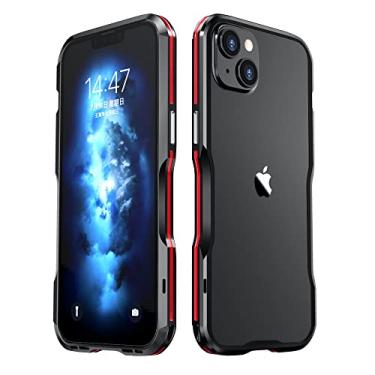 Imagem de Para iphone 14 13 12 11 12 13 Mini X Xs XR SE2020 7 8 Plus Pro Max Alloy Case Bumper Capa à prova de choque, vermelho preto, para iPhone XR