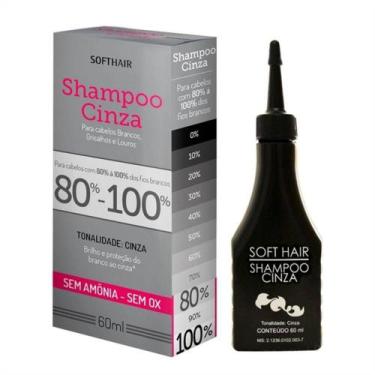 Imagem de Shampoo Cinza 80% A 100% Dos Fios Brancos 60ml 2 Unid - Softhair