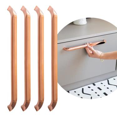 Imagem de Puxadores Guarda Roupa Armários Escritório 390 320mm 4 pçs (Rose Gold)