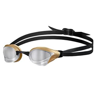 Imagem de ARENA Óculos de natação unissex Cobra Core Swipe antiembaçamento para homens e mulheres lentes espelhadas de policarbonato, prata/ouro