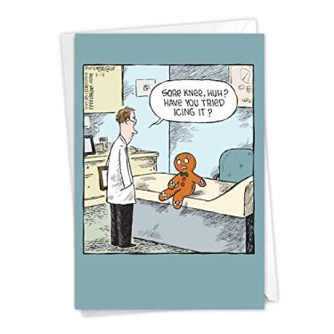 Imagem de NobleWorks Homem de biscoito de gengibre dolorido - Cartão de felicitações Get Well com envelope (12 x 16 cm) - C2609GWG