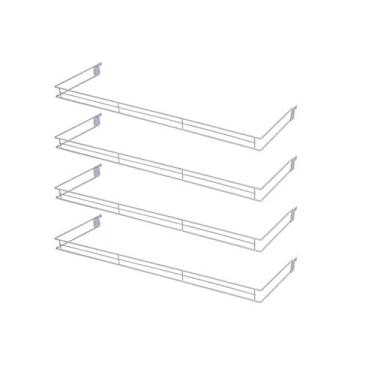Imagem de KIT - 4 aparador aramado em u 30x91cm Branco - Sa Gondolas