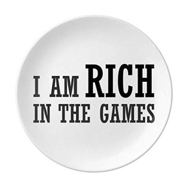 Imagem de Prato decorativo de porcelana Salver Prato de jantar I Am Rich In The Games