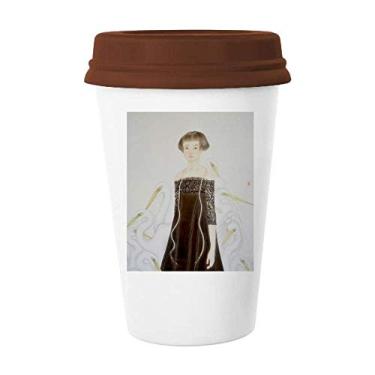 Imagem de Caneca de aquarela estilo chinês Beauty Egrets copo de cerâmica copo de café bebendo vidro