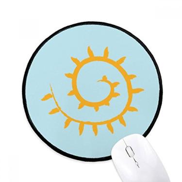 Imagem de Mouse pad para pintura à mão com folhas de luz do sol, tapete redondo para escritório