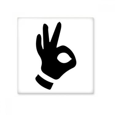 Imagem de Decalque brilhante de azulejo de cerâmica com desenho de gesto OK