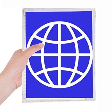 Imagem de Caderno quadrado Earth Blue com marcador de aviso, folhas soltas, diário recarregável, papelaria