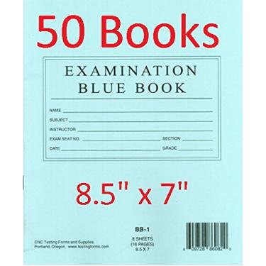Imagem de TestingForms.com Examination Blue Book 8 folhas 16 páginas, 8.5"x7", 50 Pack
