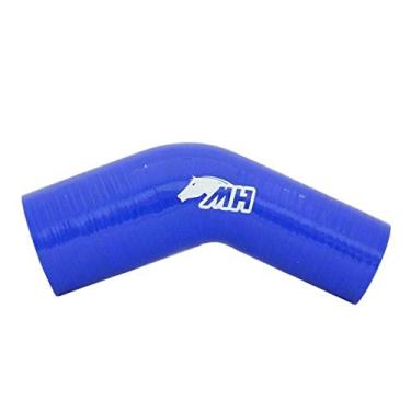 Imagem de Mangote em Silicone Redutor Curva 45° graus 2-1/2" para 2" polegadas (63mm para 51mm) x 125mm - Azul