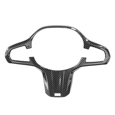 Imagem de wosume 【 】 Capa para volante, adesivo ABS de , volante de decoração interior estilo fibra de carbono durável para carro automotivo