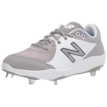 Imagem de New Balance Tênis de beisebol masculino Fresh Foam 3000 V5 Metal, Cinza/branco, 5.5