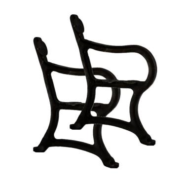 Imagem de Par Pé de Banco Praça de Jardim Estação em Ferro Fundido