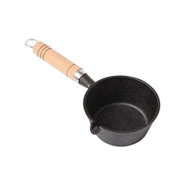 Imagem de Bothyi Frigideira de ferro para ovo frigideira pequena para omelete panela de cozinha bico de despejo de dupla face design preto para acampamento cozinha interna e externa, 13x5cm