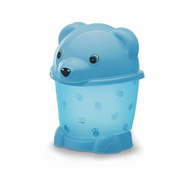 Imagem de Lixeira Infantil Urso para Bancada, Adoleta Bebê, Azul Translúcido