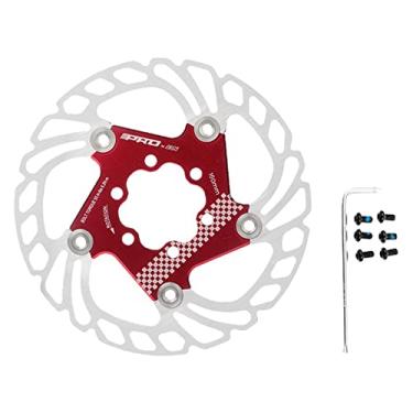 Imagem de pistro Rotor de freio a disco de bicicleta 140 mm, 160 mm, 203 mm, disco de dissipação de calor, rotor de freio com 6 parafusos para bicicleta de estrada, mountain bike, MTB BMX – 160 mm, vermelho