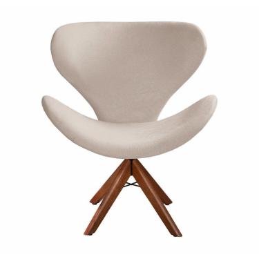 Imagem de Poltrona Decorativa Isis Swan Cadeira Giratória Pé Madeira