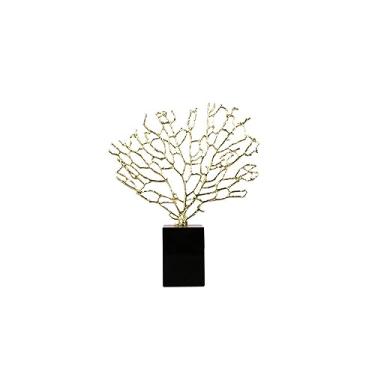 Imagem de Peça Decorativa de Metal e Cristal Dourado 22cm RAT0004 BTC