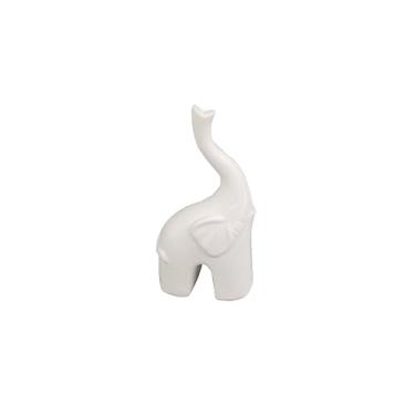 Imagem de Escultura Decorativa Elefante em Resina Branca 14cm DN0149 BTC