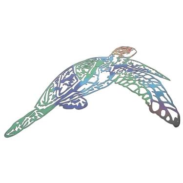 Imagem de OSALADI Tapeçarias Decorações De Casa De Luz Para Casa Decorações Do Mar Para Casa Decorações Do Oceano Tartaruga De Jardim De Metal Banheiro Arte De Metal Pendurada Parede Ornamento