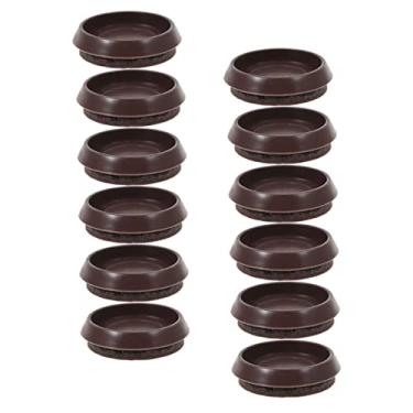 Imagem de Angoily 12 Pçs Copo De Rodízio Fixo Almofadas De Cadeira Redonda Tapete De Plástico Sofá Redondo Móveis Parada De Chão Cama Escorregando No Chão De Madeira Tapete De Cadeira Para Tapete