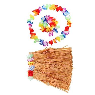 Imagem de UPKOCH 1 Conjunto De Grampos De Cabelo Hula Guirlanda Roupas Havaianas Para Crianças Roupas De Verão Traje De Festa Luau Saia Hula Para Luau Saia Hula Para Mulheres Guirlanda Tropical De