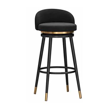 Imagem de Cadeiras de jantar cadeiras de sala de jantar banqueta de bar com encosto conjunto de 1/2,25,6 polegada banco de altura de balcão de veludo cadeira de bar giratória estofada moldura de metal preto para cozinha ilha sala de jantar pátio tudo é