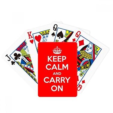 Imagem de DIYthinker Citação Keep Calm and Carry On Red Poker Baralho Jogo de Mesa Presente