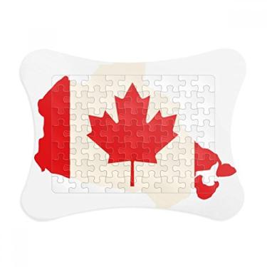 Imagem de Símbolo de folha de bordo vermelho bandeira do Canadá, moldura de quebra-cabeça decoração de imagem ornamento de jogo