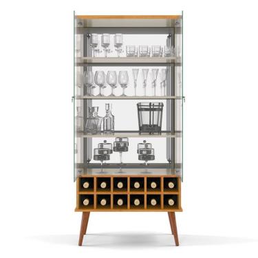 Imagem de Cristaleira Estela 2 PT Cinamomo e Off White