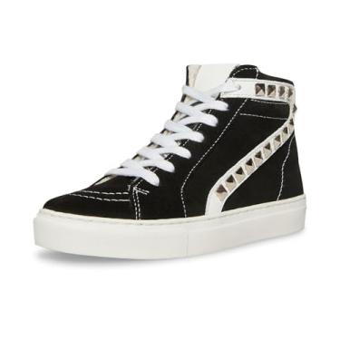 Imagem de Steve Madden Tracey-F Tênis moderno de camurça preta com cadarço adornado, Preto, 35