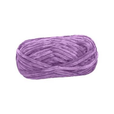 Imagem de UGPLM Fio grosso de fio de peso, fio gigante 80m, fio tubular enorme, tricô manual para cachecol, almofada, tapeçaria, suéteres, esteira de malha, Luz roxa
