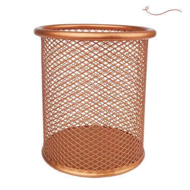 Imagem de Porta Lapis Aramado Redondo Rose Gold 10cm