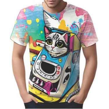 Imagem de Camiseta Camisa Tshirt Gato Gatinho Pop Art Abstrata Hd 4 - Enjoy Shop