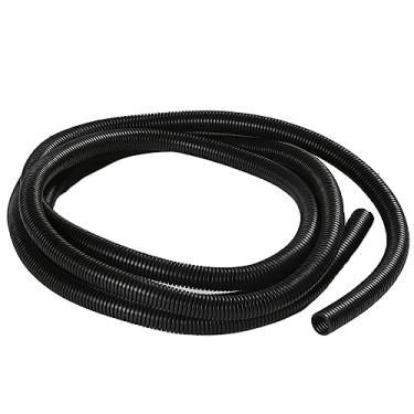 Imagem de Bettomshin 1 peça 3,12 pés comprimento 0,67 polegadas ID tubo ondulado, conduíte de fio, tubo de fole flexível não dividido polipropileno polipropileno para lagoa líquido ar condicionado capa capa capa preta