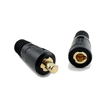 Imagem de WeldingCity Par de conectores isolados tipo Dinse-Lock (macho/fêmea) para cabo de soldagem AWG #2-1/0 (35-50 mm)