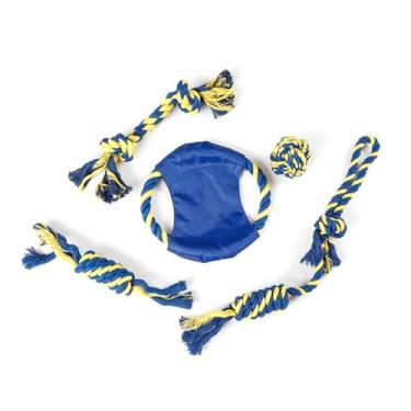 Imagem de beertoy Brinquedo de corda de algodão para mastigar cães para mastigar tédio cachorro dentro de casa brinquedo de puxar corda mastigável agressivo brinquedo de exercício brinquedo de mastigar animal