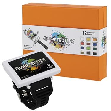 Imagem de Creative Mark Conjunto de pulseiras em aquarela Artist 12 Half Pan Globetrotter, inclui pulseiras portáteis de paleta de aquarela e pincel de viagem