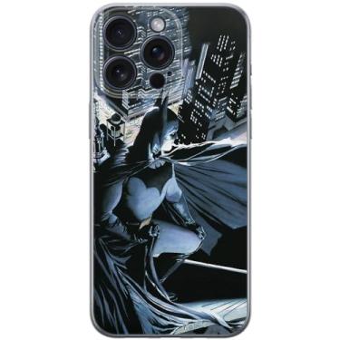 Imagem de ERT GROUP Capa de celular para iPhone 15 PRO MAX Original e oficialmente licenciada DC padrão Batman 004 perfeitamente adaptada à forma do celular, capa feita de TPU
