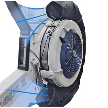 Imagem de TreadLife Fitness Bolsa para ventilador de remo (capa de resfriamento de guia de fluxo de ar) substituição para modelos de máquina de remo Concept 2: C, D e E